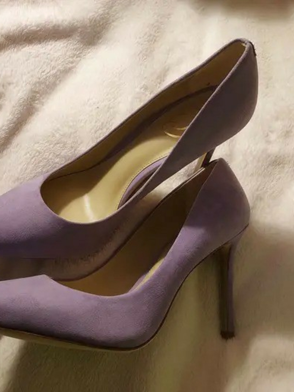 Sam Edelman Lilac Suede Pointed-Toe High Heels